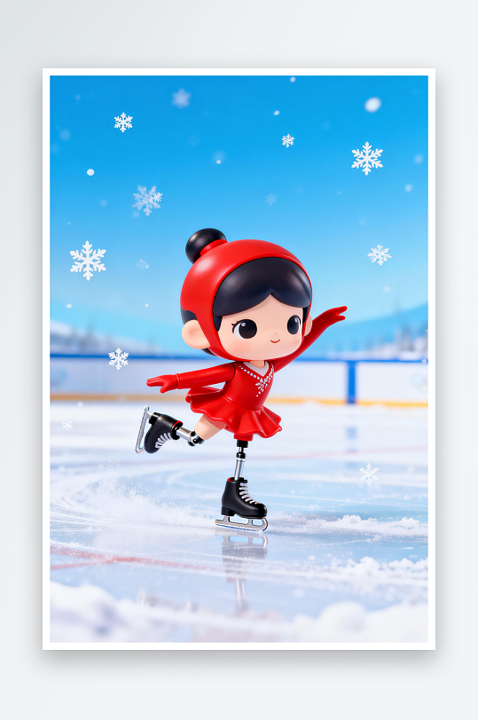 Q版潮玩IP冬季残奥会运动员体育插画-众图网