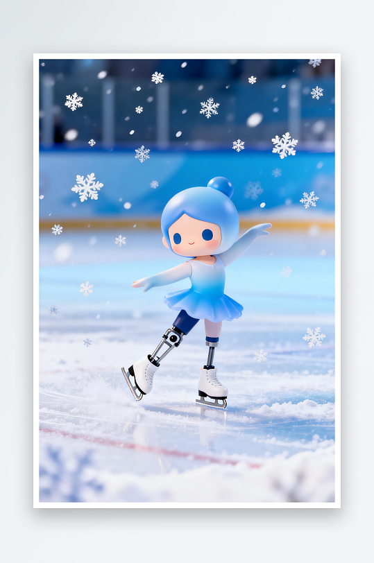 Q版潮玩IP冬季残奥会运动员体育插画-众图网