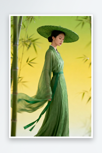 淡雅古风女生清明节医美人物摄影图