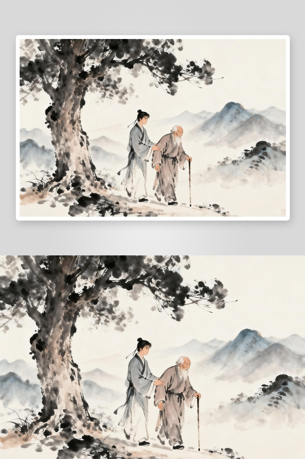 孝慈修身古风国学儒家文化人物插画素材