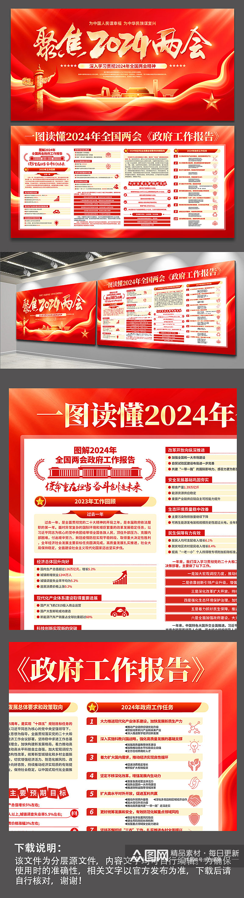 2024全国两会宣传栏展板素材