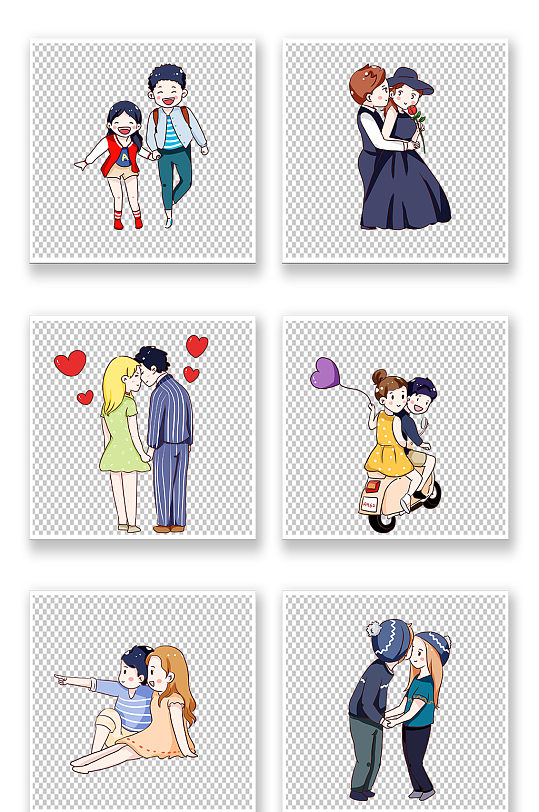 七夕可爱卡通情侣图片-七夕可爱卡通情侣素材下载-众图网