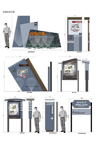 住宅小区标识公寓标牌户外标牌导视设计