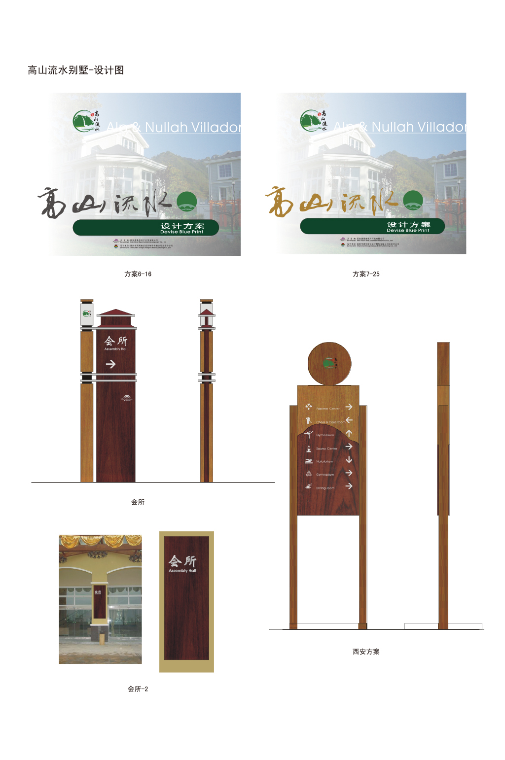 会所户外导示牌导向牌素材