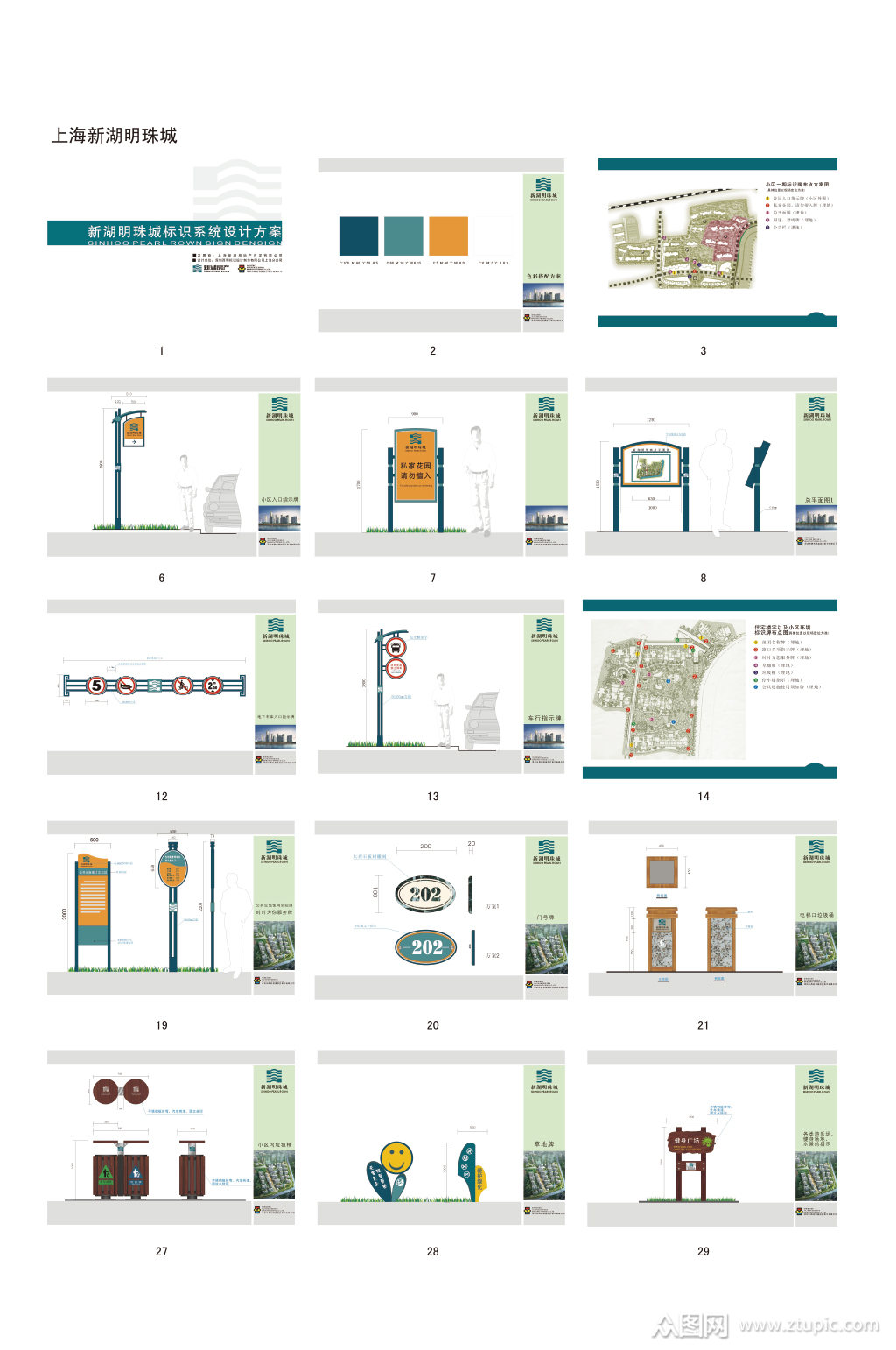 小区整套标识系统设计方案分类模板素材