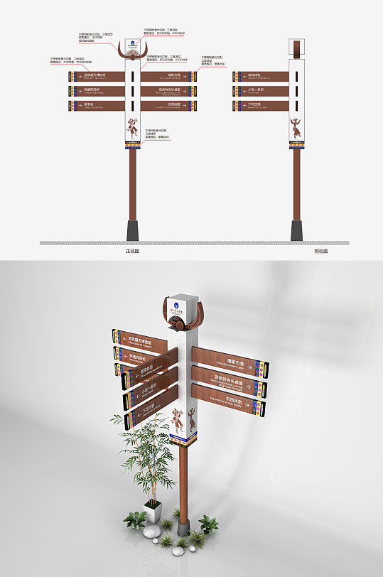 指引牌落地导示牌立即下载古街古城景区导视系统vis设计立即下载古镇