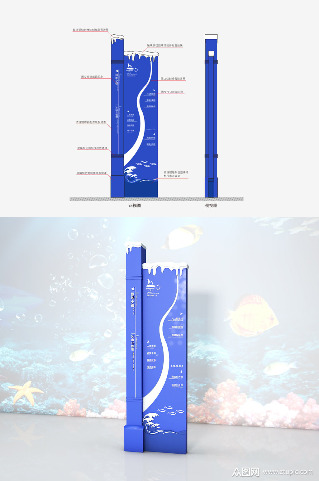 海洋公园立牌海公园落地牌模板下载-编号248972-众图网