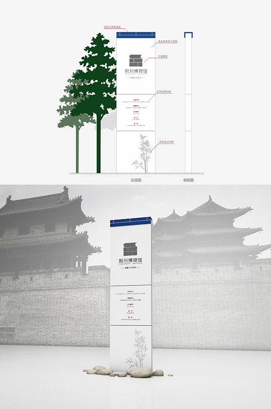 博物馆导视牌景区入口立牌