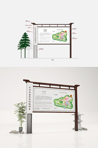 景区介绍牌景点总览图牌 地图指示牌