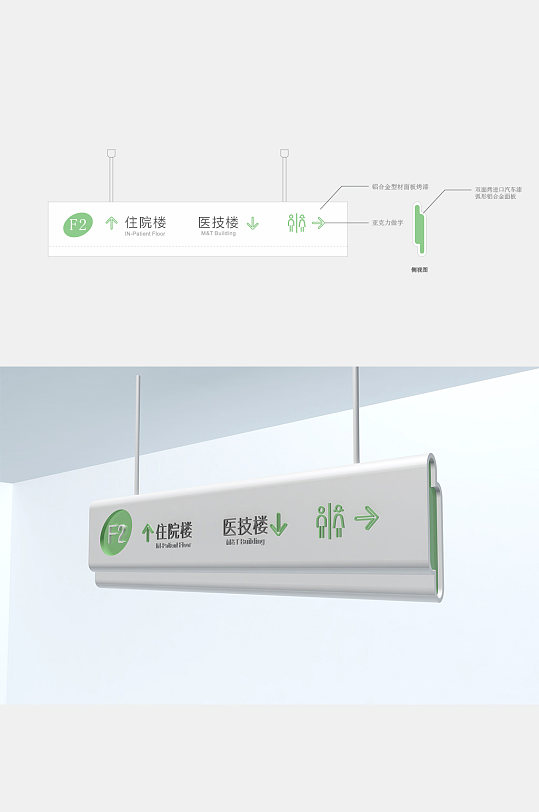 医疗医院指引吊牌医院楼层导视