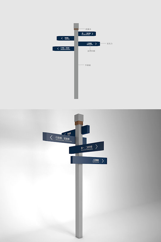 校园指示牌图片-校园指示牌设计素材-校园指示牌模板下载-众图网