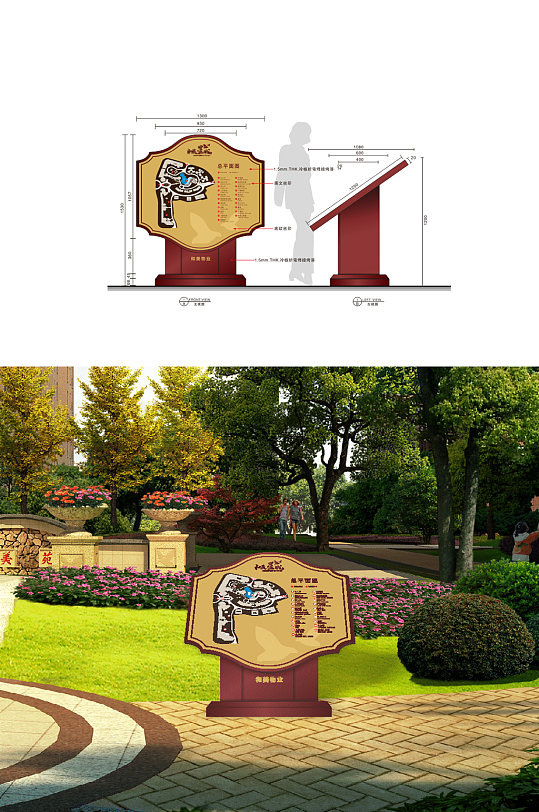 小区售楼处立牌欧式索引牌导视设计