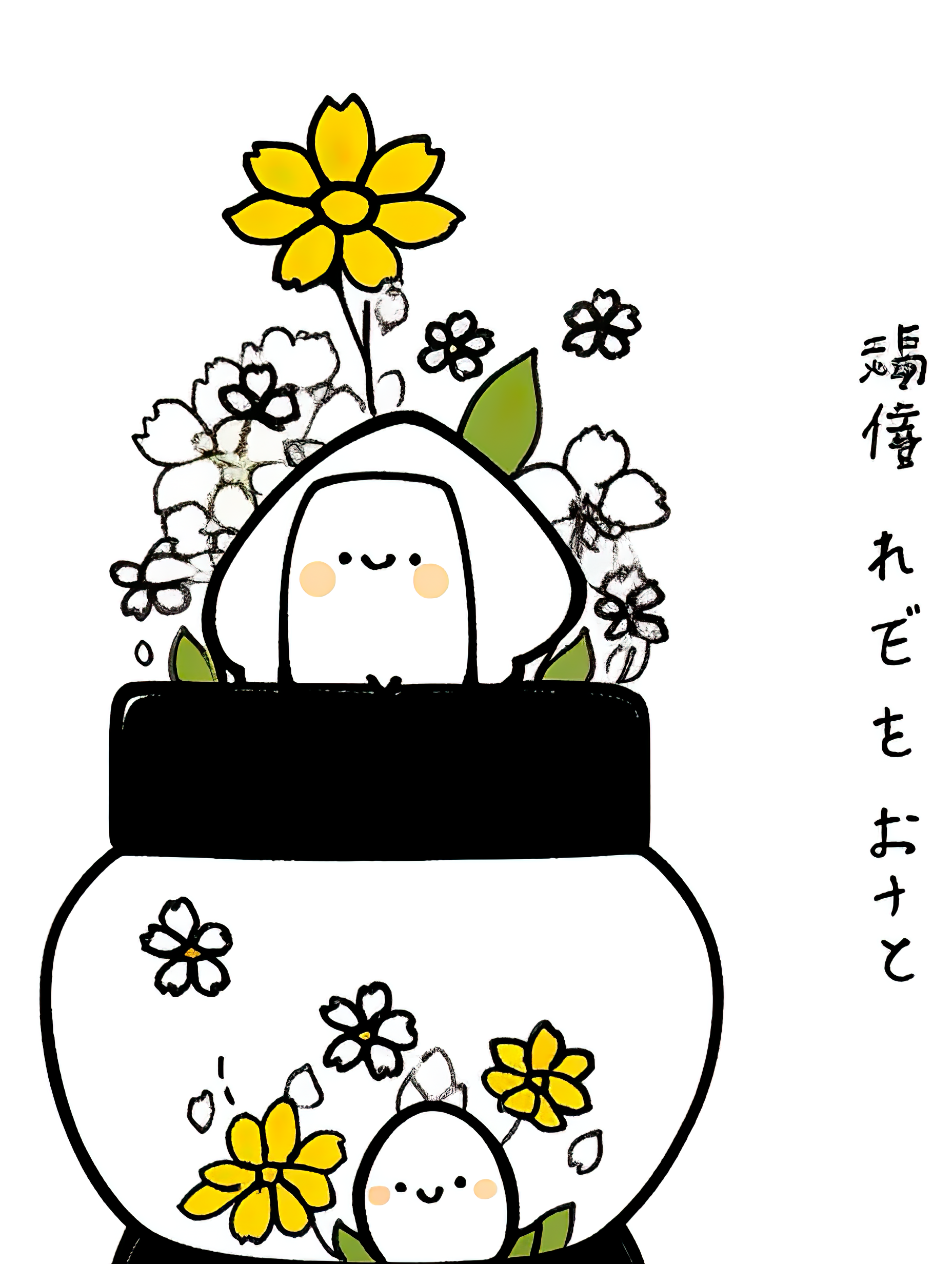 儿童画黑白Q版可爱小萌物简笔画素材