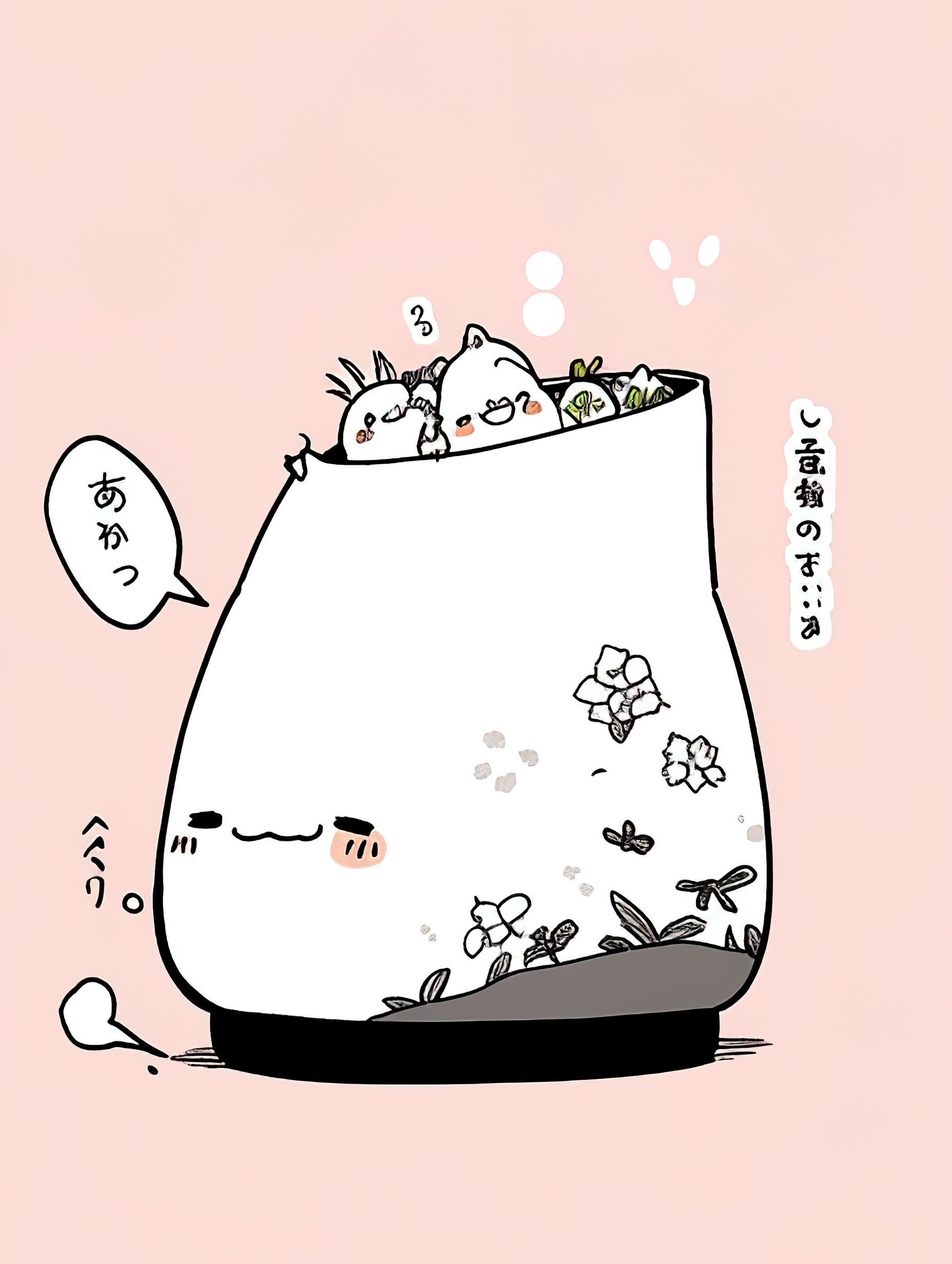 儿童画可爱小萌物简笔画黑白Q版素材