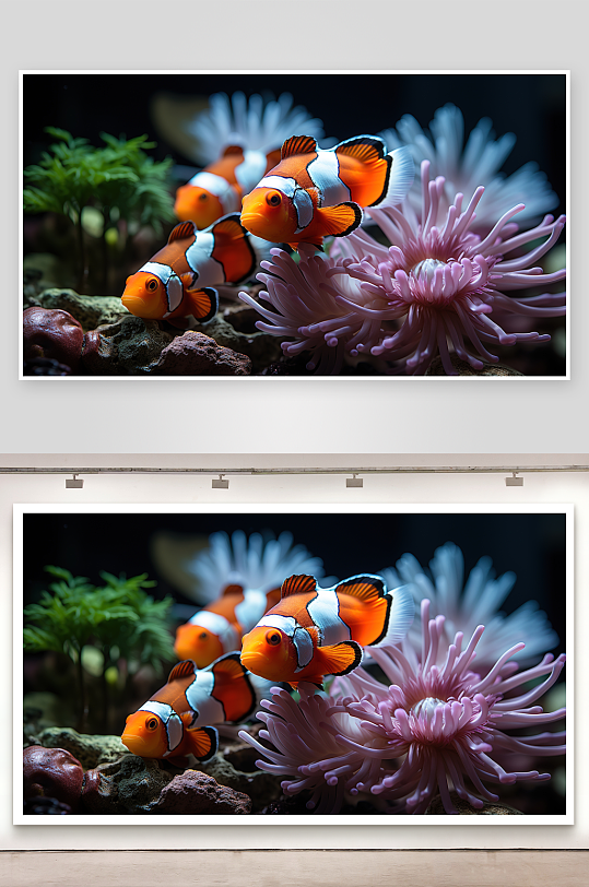 海底小丑鱼与海葵共生场景-众图网