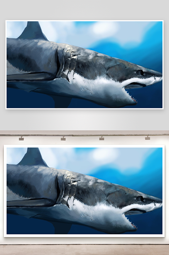 海洋巨兽大白鲨特写-众图网