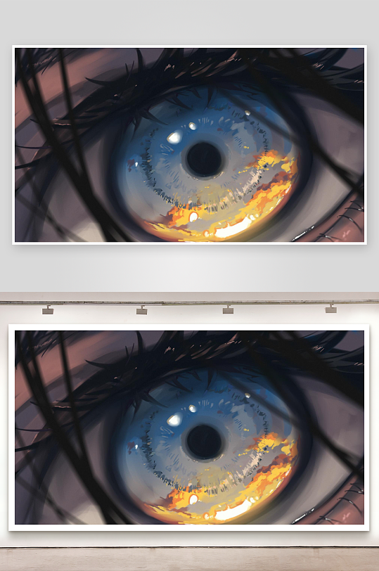 神秘火焰眼特写照片摄影-众图网