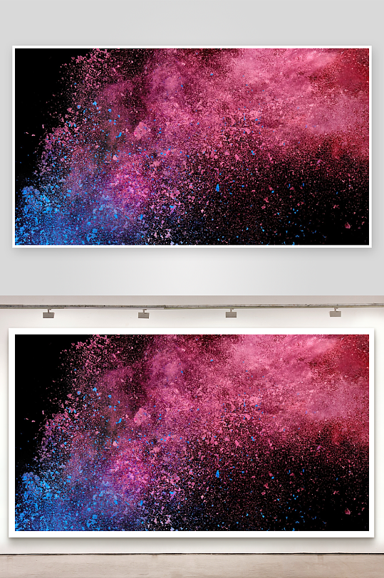 粉色彩尘爆炸视觉冲击-众图网