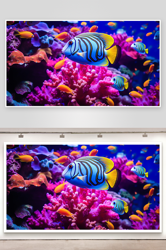 色彩斑斓的海底鱼群与珊瑚-众图网