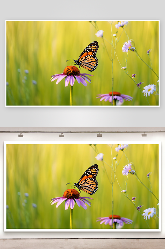 蝴蝶停驻花蕊间照片摄影-众图网