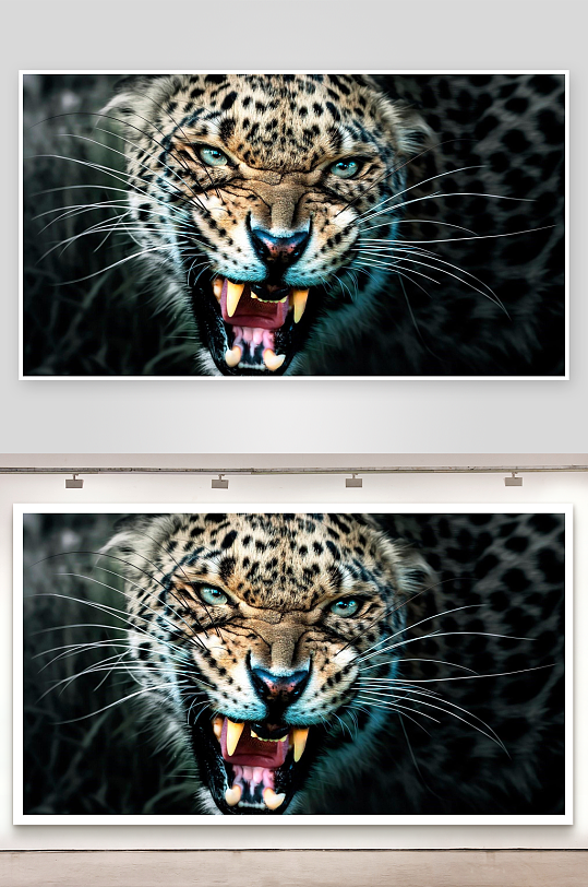 豹子张嘴怒吼特写-众图网