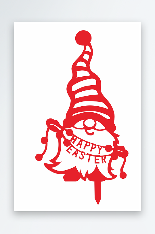 圣诞小精灵剪纸图案-众图网