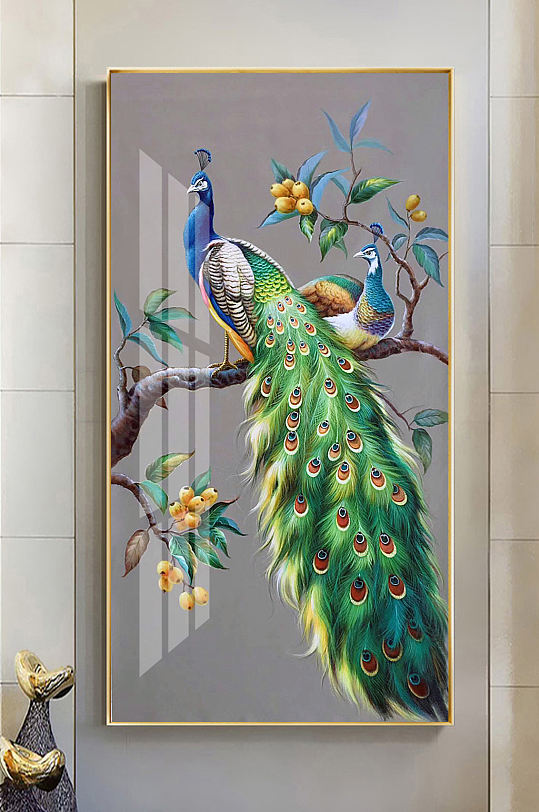 中式手绘工笔画花鸟装饰画