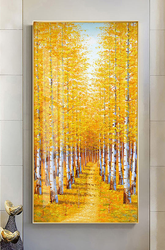 现代轻奢森林油画玄关-众图网