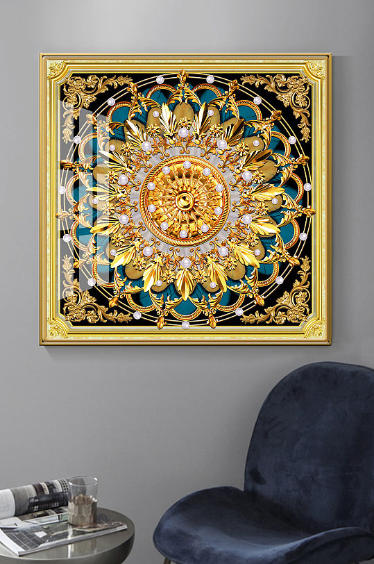 欧式轻奢古典花纹装饰画