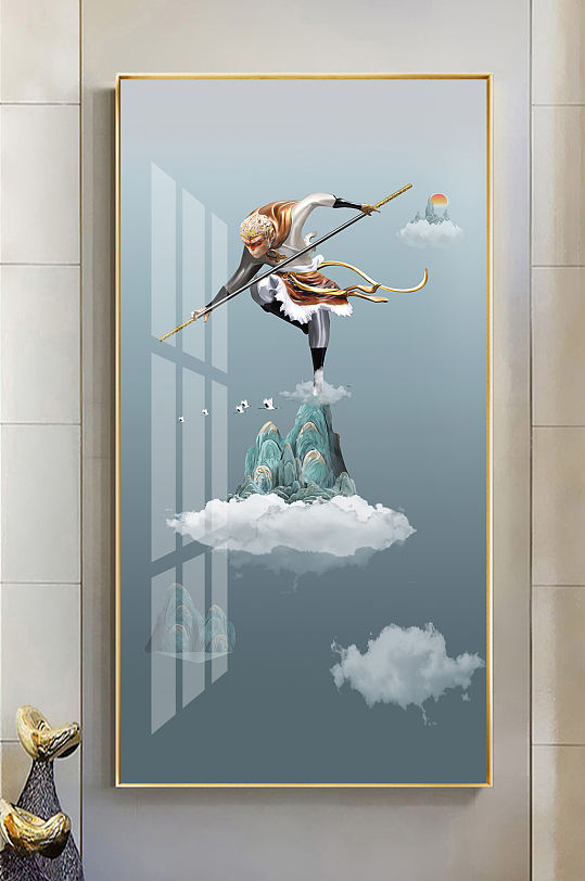 现代轻奢大圣归来玄关-众图网