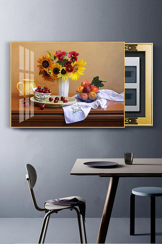 现代轻奢花瓶水果电表画-众图网