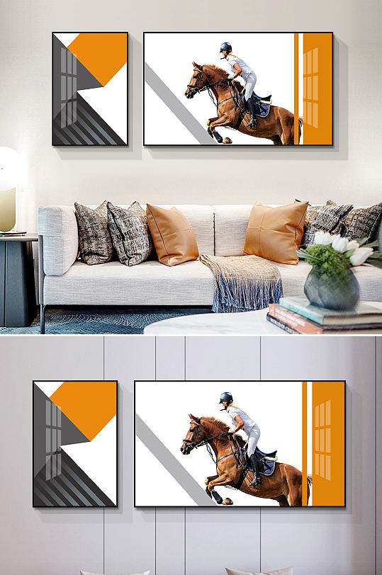 现代皇家骑士几何装饰画-众图网