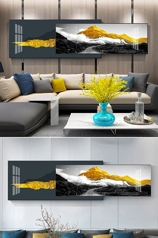 现代轻奢金山马路装饰画-众图网