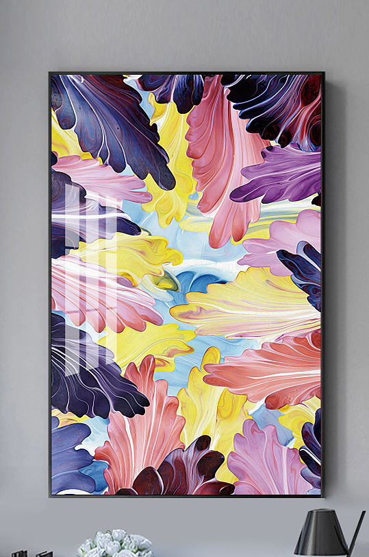 现代简约手绘树叶水彩装饰画