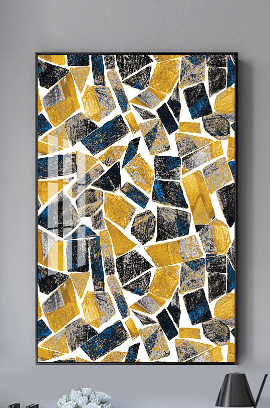 现代抽象几何碎块拼接装饰画