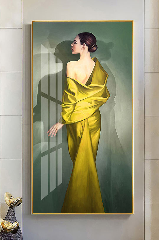 现代古典欧式美女玄关画