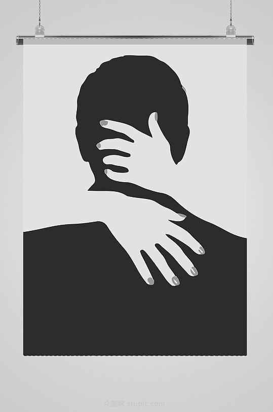 极简电影元素正负形海报