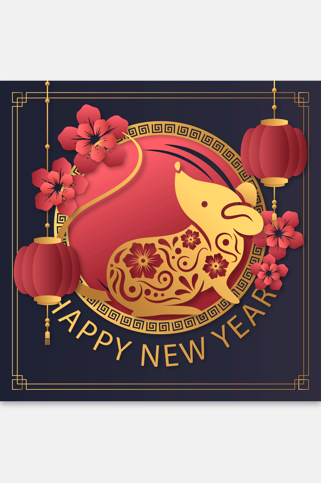 鼠年迎新春海报设计素材