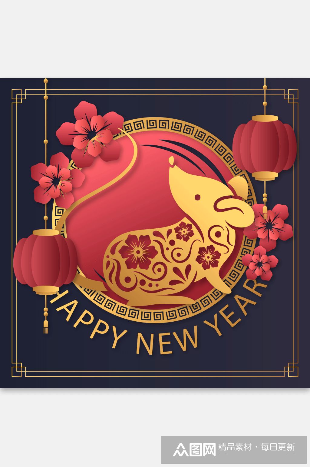 鼠年迎新春海报设计