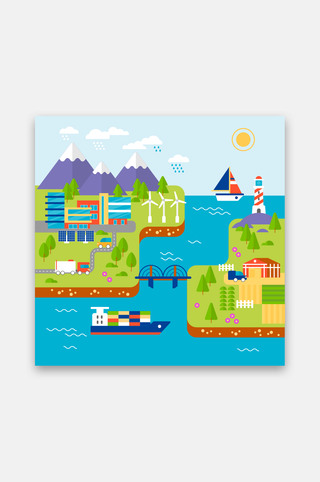 城市小场景矢量插画素材
