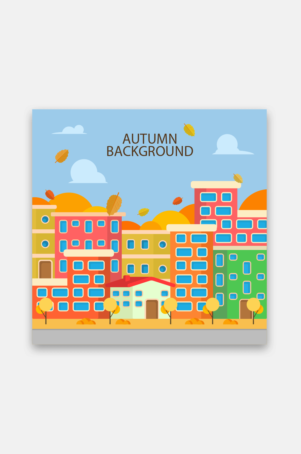 彩色城市建筑矢量插画素材