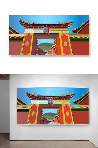 故宫中国风建筑插画