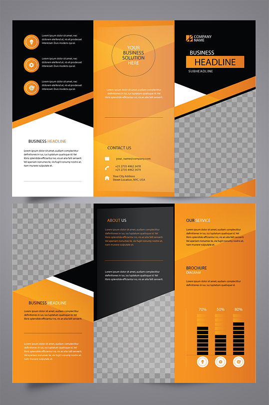 时尚企业宣传三折页-众图网