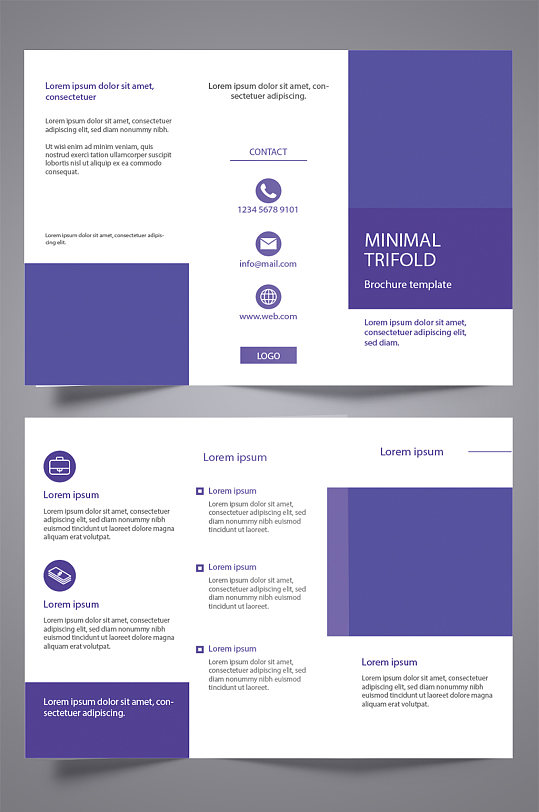 简约企业商务宣传三折页-众图网