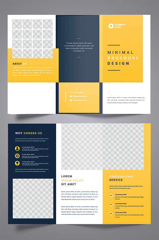 商务简约活力宣传三折页-众图网