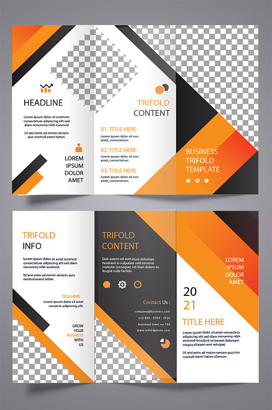 企业简约宣传三折页-众图网