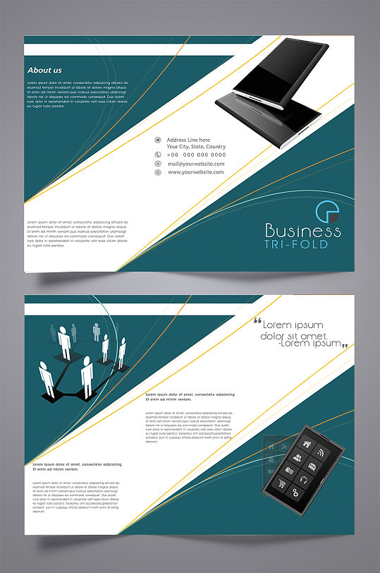 企业高端宣传三折页-众图网