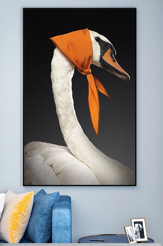 北欧简约天鹅抽象装饰画