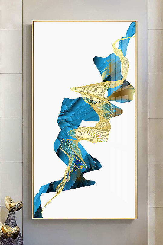 北欧抽象金箔飘带装饰画