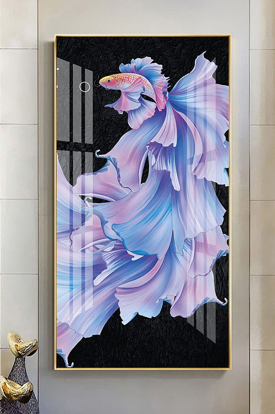 欧式大气孔雀鱼装饰画